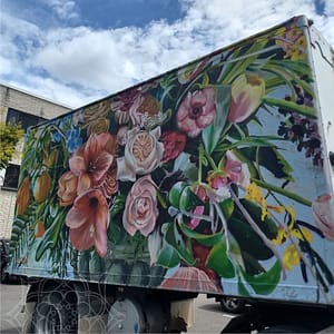 Truck with floral mural